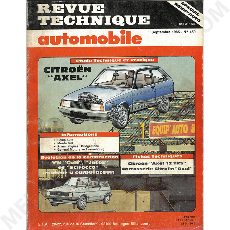 REVUE TECHNIQUE AUTOMOBILE ETUDE CITROEN AXEL