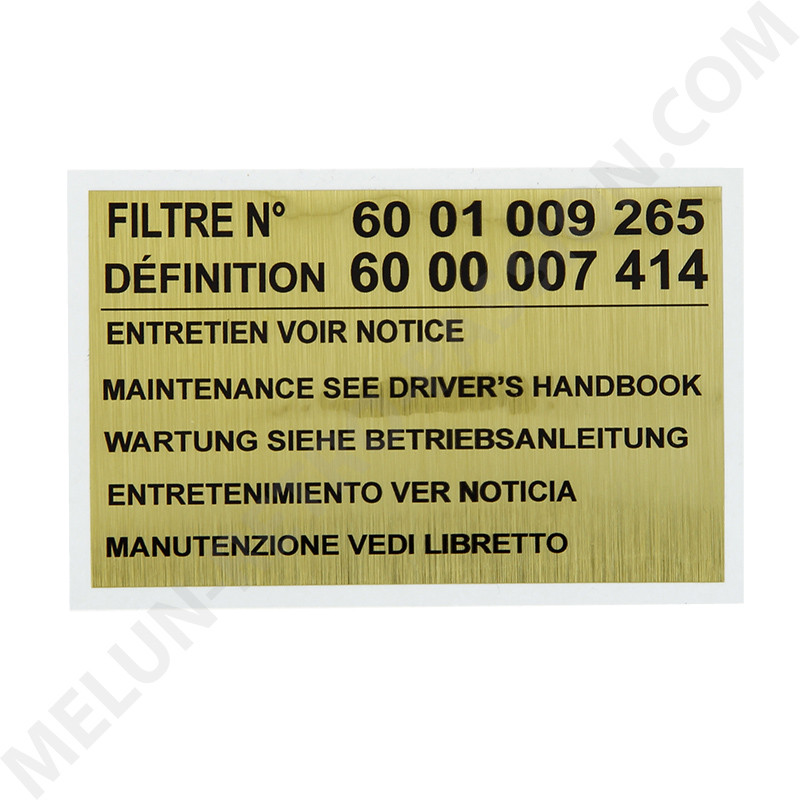 AIR FILTER STICKER RENAULT SUPER 5 GT TURBO