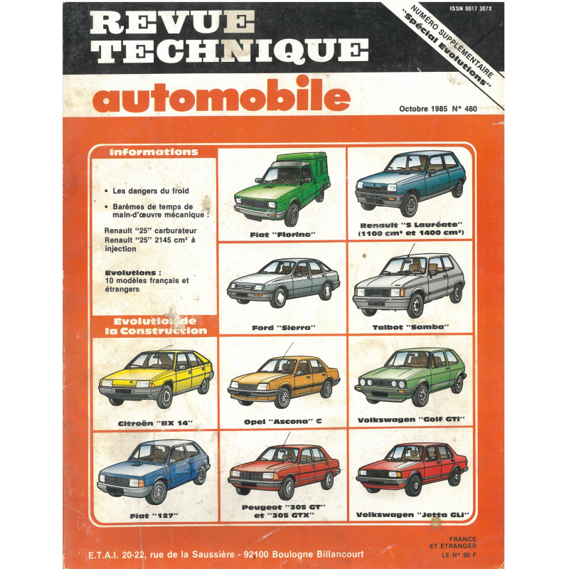 REVUE TECHNIQUE AUTOMOBILE SPECIAL EVOLUTIONS 10 MODELES