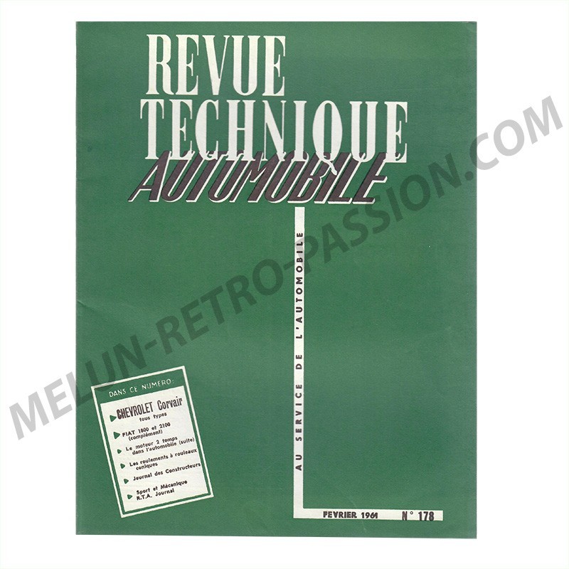 REVUE TECHNIQUE AUTOMOBILE CHEVROLET CORVAIR - FIAT 1800 et 2100