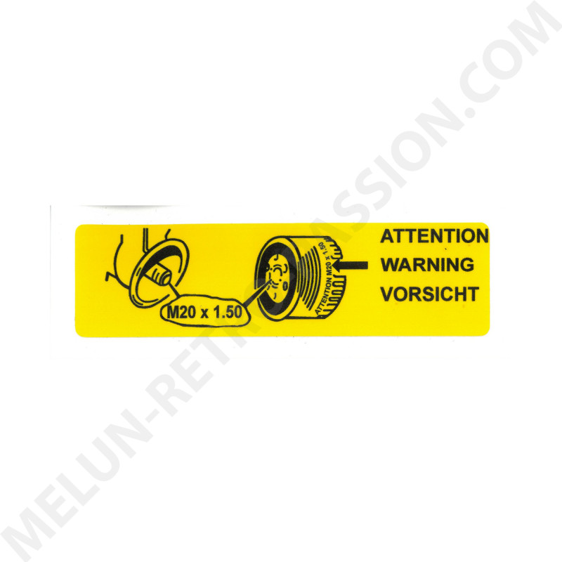 AUTOCOLLANT FILTRE A HUILE M20 X 1.50