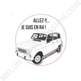 AUTOCOLLANT RENAULT "JE SUIS EN R4"