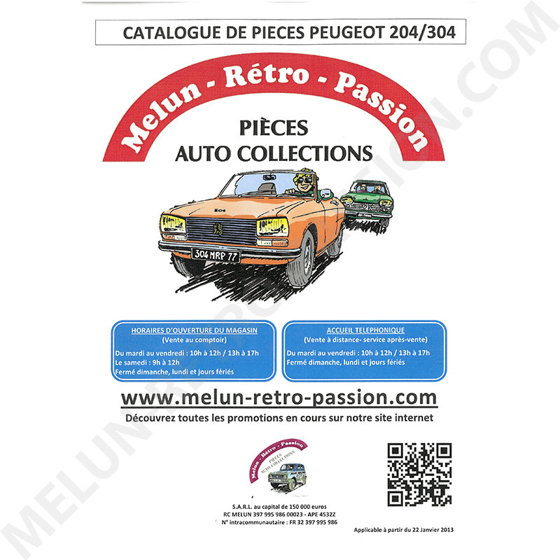 CATALOGUE DE PIECES DETACHEES PEUGEOT 204 304