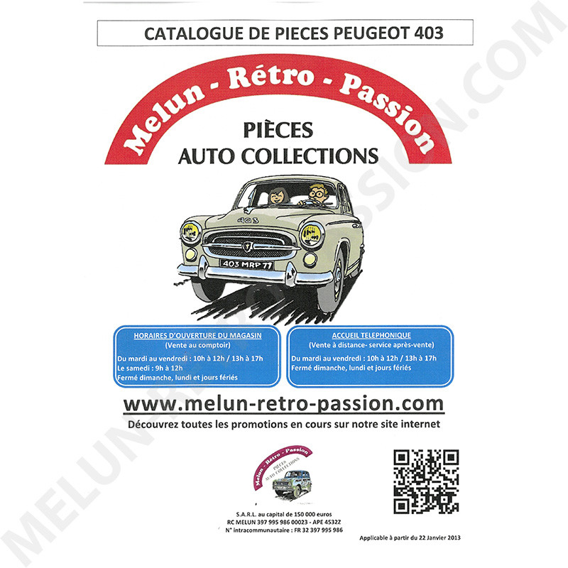 CATÁLOGO DE PIEZAS DE RECAMBIO PEUGEOT 403 MRP